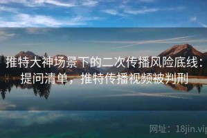 推特大神场景下的二次传播风险底线：提问清单，推特传播视频被判刑