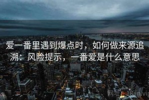 爱一番里遇到爆点时，如何做来源追溯：风险提示，一番爱是什么意思