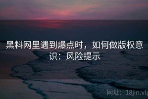 黑料网里遇到爆点时，如何做版权意识：风险提示